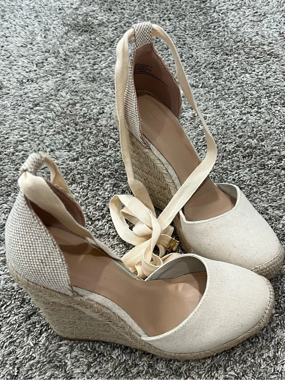 JustFab ankle wedge natural